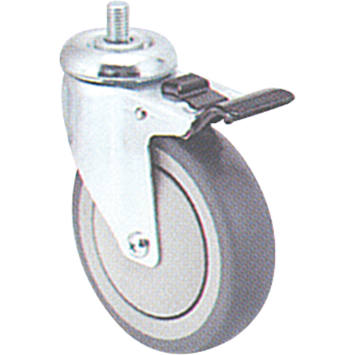 Zinc Plated Caster, Swivel with Brake, 5" (127 mm) Dia., 240 lbs. (108 kg.) Capacity Infinity Industrial Services Inc.