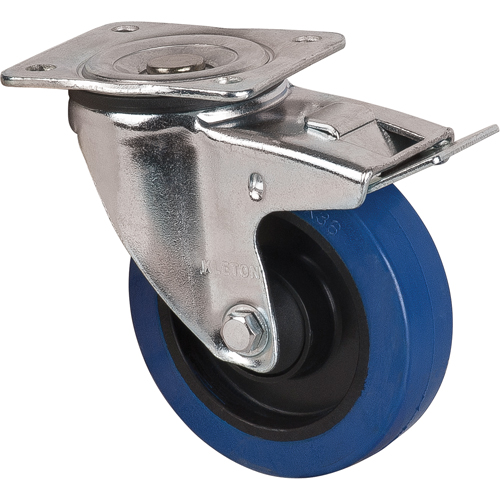 Roulette bleue, Pivotant avec frein, 5" (127 mm), Caoutchouc, 400 lb (181 kg) Infinity Industrial Services Inc.