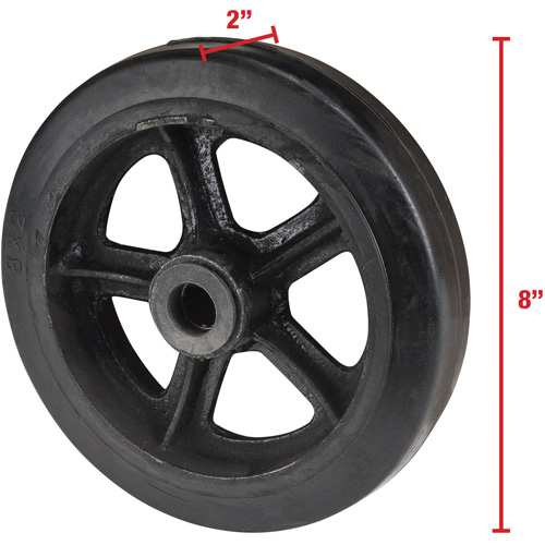 Mold-On Rubber Wheel, 8" (203 mm) Dia. x 2" (51 mm) W, 400 lbs. (181 kg.) Capacity Infinity Industrial Services Inc.