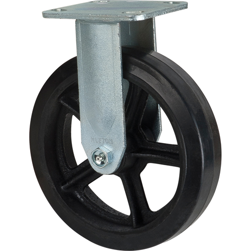 Mold-on Caster, Rigid, 8" (203.2 mm), Rubber, 660 lbs. (299 kg.) Infinity Industrial Services Inc.