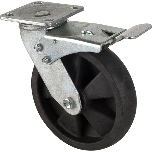 Roulettes haute temp&eacute;rature, Pivotant avec frein, 8" (203,2 mm), Nylon, 1000 lb (453 kg) Infinity Industrial Services Inc.