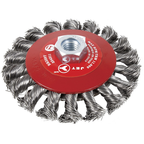 BK520T Knot-Twisted Conical Bevel Brush, 5" Dia., 5/8-11 Arbor Infinity Industrial Services Inc.