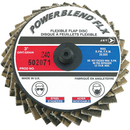 Powerblend FLX Roll-on Flap Disc, 3" x Type R, Z40 Grit, Zirconia Alumina Infinity Industrial Services Inc.