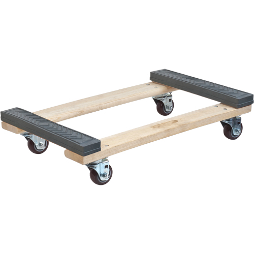 Rubber Ends Hardwood Dolly, Wood Frame, 18" W x 24" D x 7" H, 1400 lbs. Capacity Infinity Industrial Services Inc.