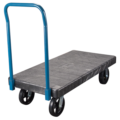 Plastic Platform Trucks, 48" L x 24" W, 2000 lbs. Cap., Mold-on Rubber Wheels Infinity Industrial Services Inc.
