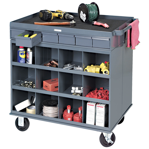 Heavy-Duty Two-Sided Mobile Work Station, 1200 lbs. Capacity, Steel, 34" x W, 34" x H, 24" D, All-Welded, 6 Drawers Infinity Industrial Services Inc.
