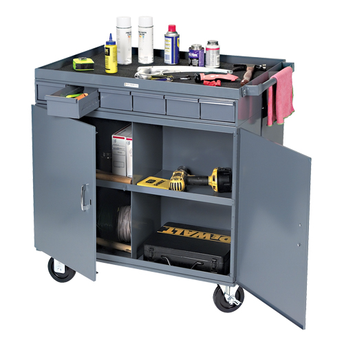Heavy-Duty Two-Sided Mobile Work Station, 1200 lbs. Capacity, Steel, 34" x W, 34" x H, 24" D, All-Welded, 6 Drawers Infinity Industrial Services Inc.