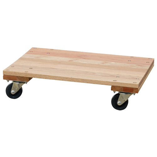 Solid Platform Wood Dolly, Rubber Wheels, 900 lbs. Capacity, 16" W x 24" D x 6" H Infinity Industrial Services Inc.