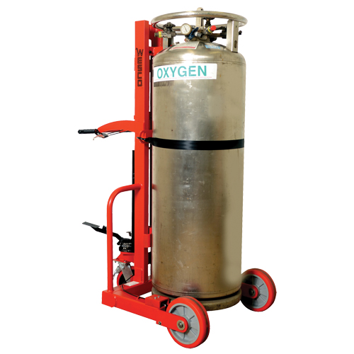 Hydraulic Large Liquid Gas Cylinder Cart HLCC, Polyurethane Wheels, 20" W x 20" D Base, 1000 lbs. Infinity Industrial Services Inc.