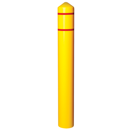 Smooth Bollard Cover With Reflective Stripes, 6" Dia. x 56" L, Yellow Infinity Industrial Services Inc.