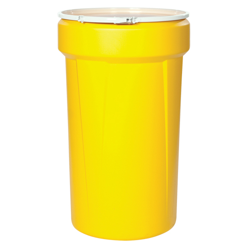 Nestable Polyethylene Drum, 55 US gal (45 imp. gal.), Open Top, Yellow Infinity Industrial Services Inc.