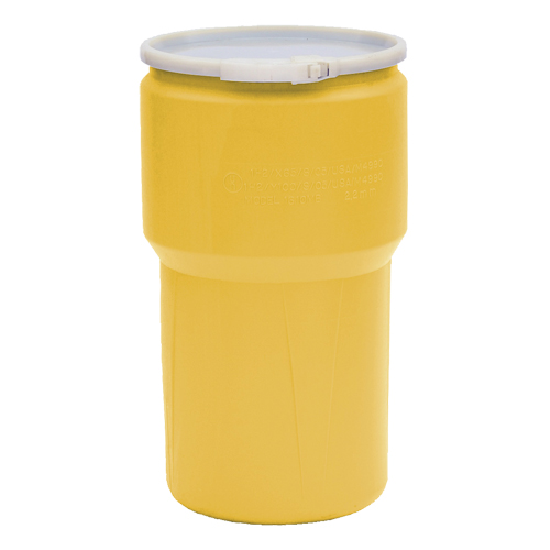 Nestable Polyethylene Drum, 14 US gal (11.7 imp. gal.), Open Top, Yellow Infinity Industrial Services Inc.
