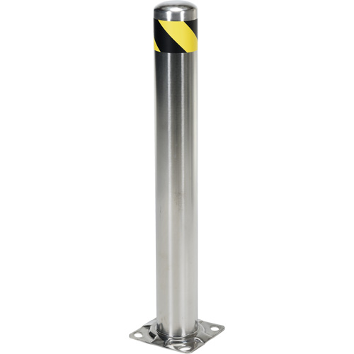 Safety Bollard, Stainless Steel, 36" H x 8" W, Silver Infinity Industrial Services Inc.