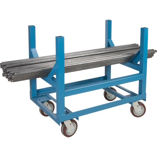 Chariot &agrave; berceaux pour tuyaux et barres, 48" lo x 24" la x 34" h, Capacit&eacute; de 2500 lb, Roue Polyur&eacute;thane Infinity Industrial Services Inc.