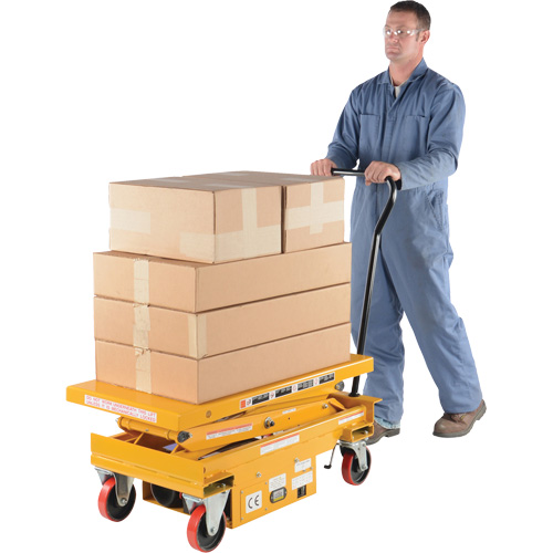 Chariot de levage hydraulique &agrave; ciseaux &agrave; batterie c. c., Acier, 39-3/4" lo x 20-1/2" la, Capacit&eacute; 1000 lb Infinity Industrial Services Inc.