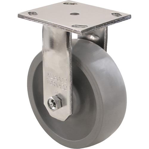 Max9 Caster, Rigid with Brake, 5" (127 mm), Envirothane Grey-WOW, 1000 lbs. (453.6 kg.) Infinity Industrial Services Inc.