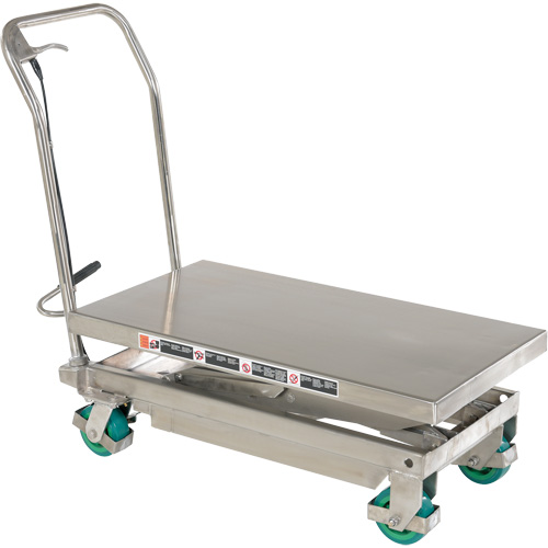 Manual Hydraulic Scissor Lift Table, 36-1/4" L x 19-3/8" W, Stainless Steel, 600 lbs. Capacity Infinity Industrial Services Inc.