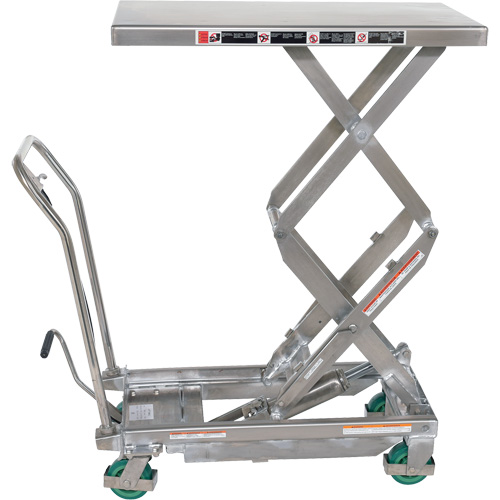 Manual Hydraulic Scissor Lift Table, 36-1/4" L x 19-3/8" W, Stainless Steel, 600 lbs. Capacity Infinity Industrial Services Inc.