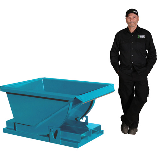 Conteneur autobasculeur, Acier, 1/4 vg³, Bleu Infinity Industrial Services Inc.