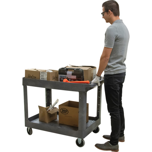 Chariot utilitaire pour l'entretien, 2 tiers, 24-5/8" x 32-1/2" x 40", Capacit&eacute; 550 lb Infinity Industrial Services Inc.