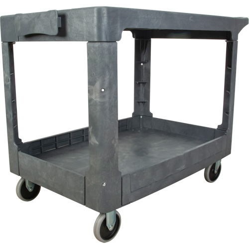 Flat-Shelf Utility Service Cart, 2 Tiers, 25-1/4" x 32-1/4" x 44", 550 lbs. Capacity Infinity Industrial Services Inc.