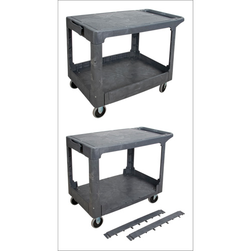 Flat-Shelf Utility Service Cart, 2 Tiers, 25-1/4" x 32-1/4" x 44", 550 lbs. Capacity Infinity Industrial Services Inc.