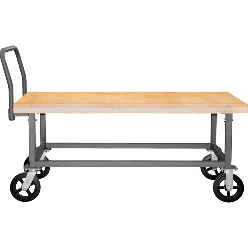 Adjustable Wood Deck Platform Truck, 48" L x 24" W, 1800 lbs. Capacity, Mold-on Rubber Casters Infinity Industrial Services Inc.