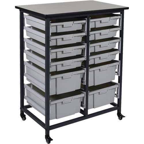 Rangement mobile pour bacs, &agrave; un c&ocirc;t&eacute;, 12 bacs, 30-3/4" la x 20" p x 37-1/2" h Infinity Industrial Services Inc.