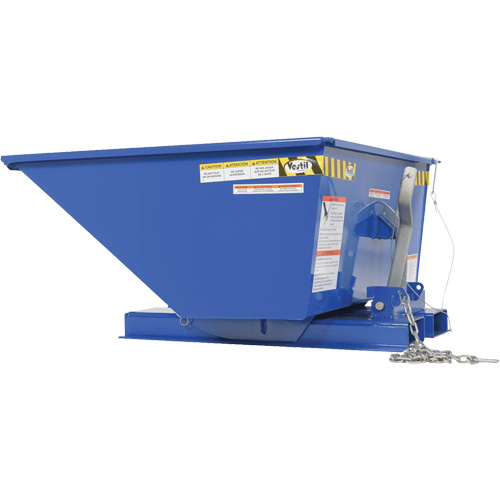 Low Profile D-Style Self Dumping Hopper, Steel, 1/3 cu.yd., Blue Infinity Industrial Services Inc.