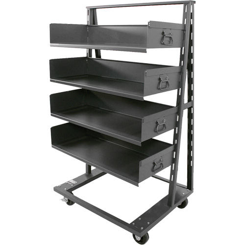 Single-Sided Heavy Duty A-Frame Cart with 4 Large Trays, 38" x 25" x 63", 2500 lbs. Capacity Infinity Industrial Services Inc.