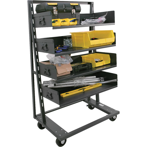 Single-Sided Heavy Duty A-Frame Cart with 4 Large Trays, 38" x 25" x 63", 2500 lbs. Capacity Infinity Industrial Services Inc.