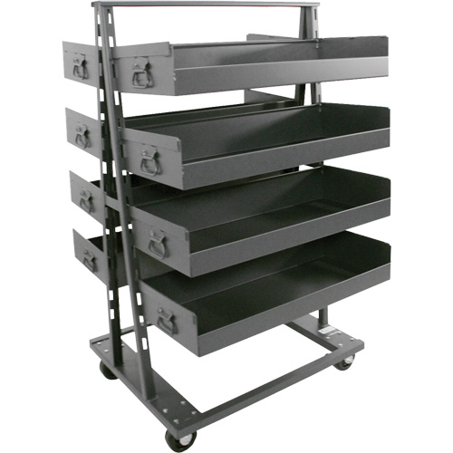Double-Sided Heavy Duty A-Frame Cart with 8 Large Lipped Trays, 38" x 30" x 63", 2500 lbs. Capacity Infinity Industrial Services Inc.