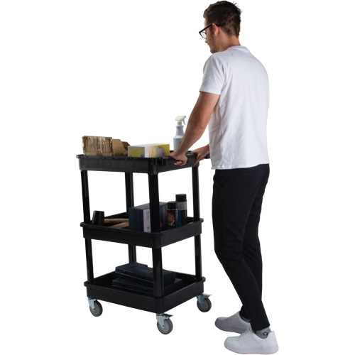 Utility Cart with Deep Lip Shelf, 3 Tiers, 19" x 39-1/2" x 28-1/4", 330 lbs. Capacity Infinity Industrial Services Inc.