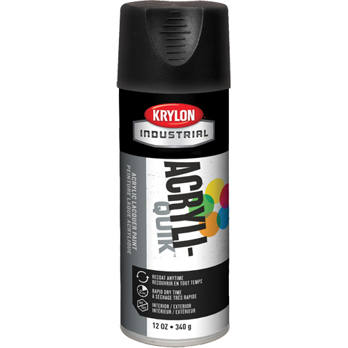 Laque industrielle Acryli-Quik, Noir, Ultra-mat, 12 oz, Canette a&eacute;rosol Infinity Industrial Services Inc.