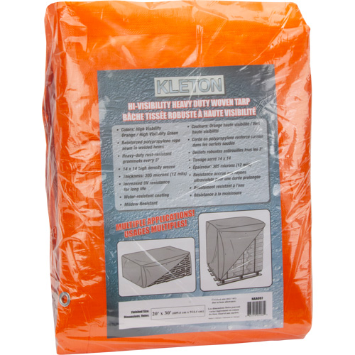 High-Visibility Heavy-Duty Woven Tarp, Polyethylene, Green/Orange, 20' x 30' x 12 mils Infinity Industrial Services Inc.