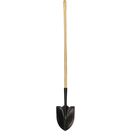 Round Point Shovel, Tempered Steel Blade, Wood, Straight Handle Infinity Industrial Services Inc.