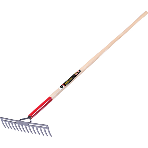 Pro Double Back Level Rake, Ashwood Handle, 13-3/4" W, Tempered Steel Blade, 14 Tines Infinity Industrial Services Inc.