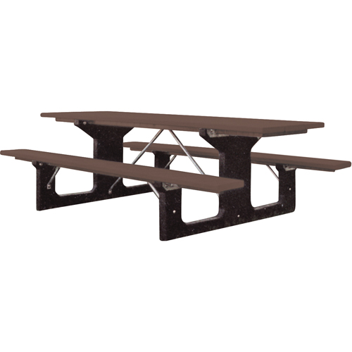 Recycled Plastic Picnic Tables, 6' L x 61-1/2" W, Brown Infinity Industrial Services Inc.