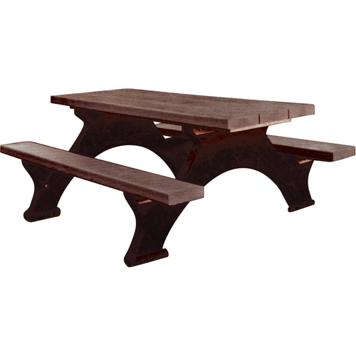 Recycled Plastic Picnic Tables, 8' L x 61-1/2" W, Brown Infinity Industrial Services Inc.