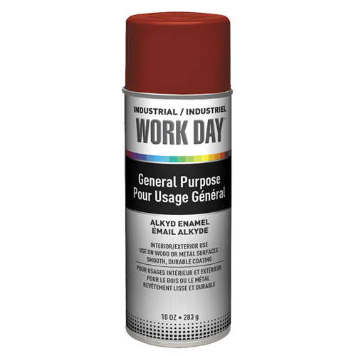 Peinture industrielle Work Day, Rouge, Tr&egrave;s mat, 10 oz, Canette a&eacute;rosol Infinity Industrial Services Inc.