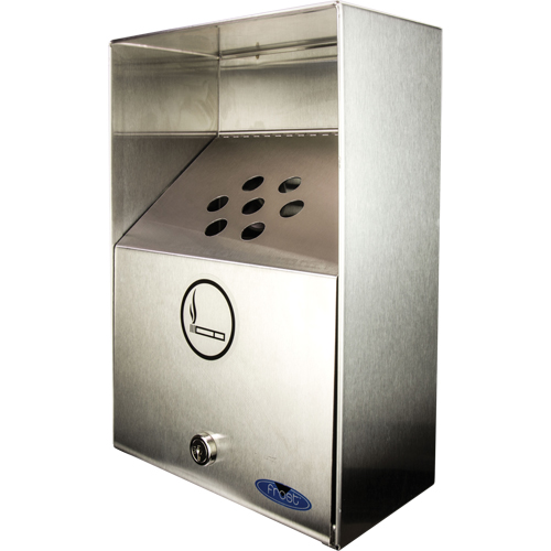 Smoking Receptacles, Wall-Mount, Stainless Steel, 3.3 Litres Capacity, 13-1/2" Height Infinity Industrial Services Inc.