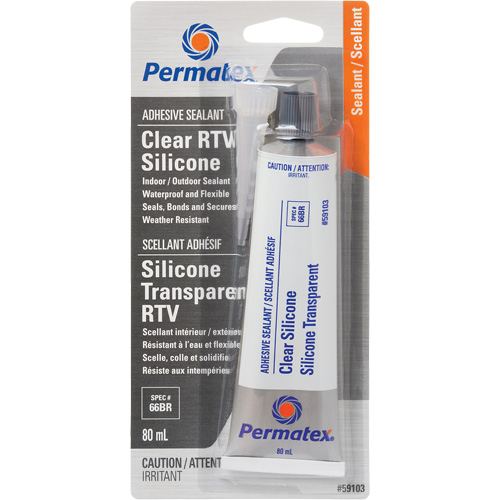 RTV Adhesive Sealant, 80 ml, Tube, Clear Infinity Industrial Services Inc.