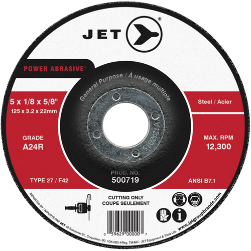Power Abrasive Cut-Off Wheel, 4-1/2" x 1/8", 7/8" Arbor, Type 27, 13300 RPM Infinity Industrial Services Inc.