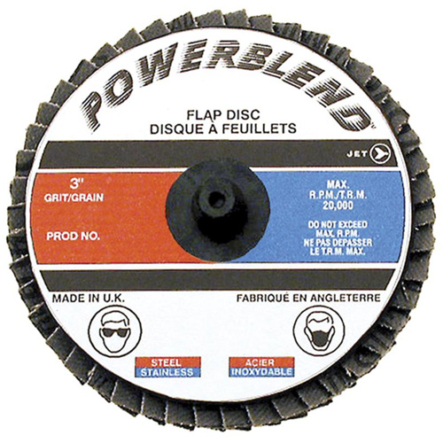 Disque &agrave; lamelles &agrave; rouler POWERBLEND, 2" x Type R, Grain Z120, Alumine de zirconium Infinity Industrial Services Inc.