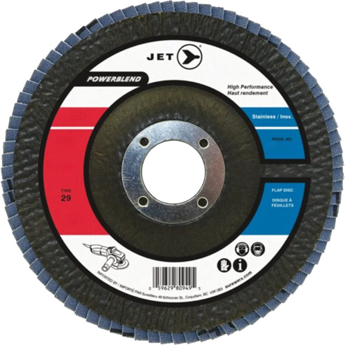 POWERBLEND Flap Disc, 5" x 7/8", Type 29, Z120 Grit, Zirconia Alumina Infinity Industrial Services Inc.
