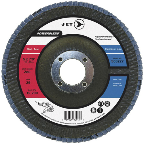 PowerBlend Flap Disc, 7" x 7/8", Type 29, Z40 Grit, Zirconia Alumina Infinity Industrial Services Inc.