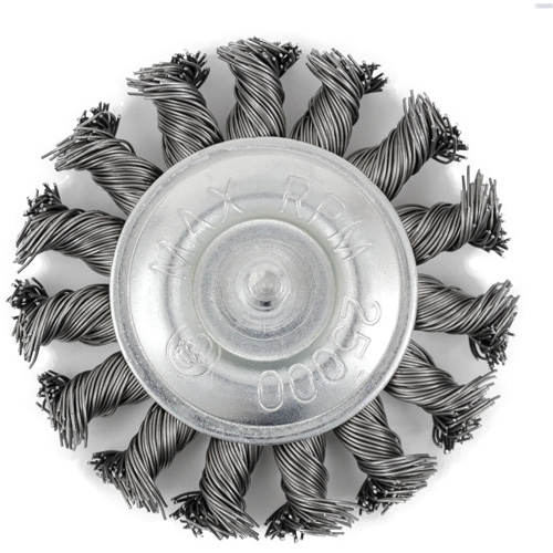 Brosse radiale &agrave; fils nou&eacute;s torsad&eacute;s mont&eacute; sur mandrin EKR275-20, 3", Fils ,02", Tige 1/4" Infinity Industrial Services Inc.