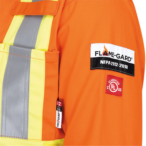 5555 High Visibility FR Rated & Arc Rated Safety Coveralls, Size 36, High Visibility Orange, 11 cal/cm² Infinity Industrial Services Inc.