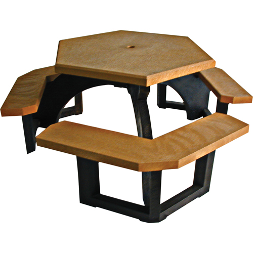 Recycled Plastic Hexagon Picnic Tables, 78" L x 78" W, Cedar Infinity Industrial Services Inc.