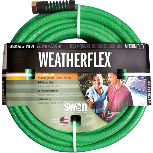 Weatherflex Medium Duty Garden Hoses, Vinyl, 5/8" dia. x 75' Infinity Industrial Services Inc.